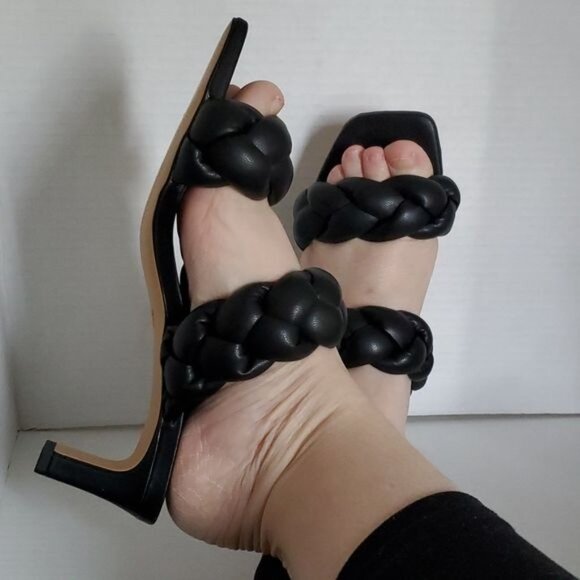 H & M HEELED Sandals Mules Braided Slip On HEELS Shoes PUMPS WOMEN'S WOMAN'S  6 - Picture 16 of 16